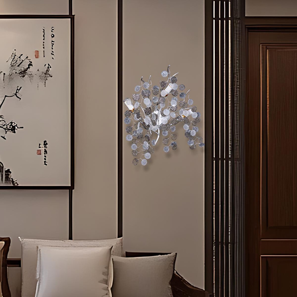 Apliqa Masal Krom Kristal Taşlı Modern, Oturma Odası,duvar Lambası Salon Aplik görseli 1