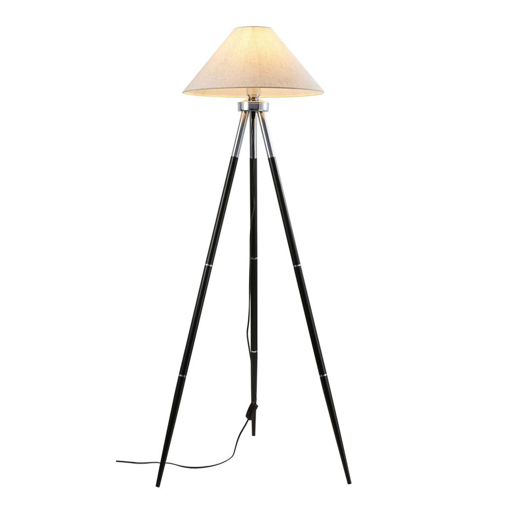 Apliqa Cosby Siyah-krom Kaplamalı Tripod Metal 3 Ayaklı Lambader görseli 2