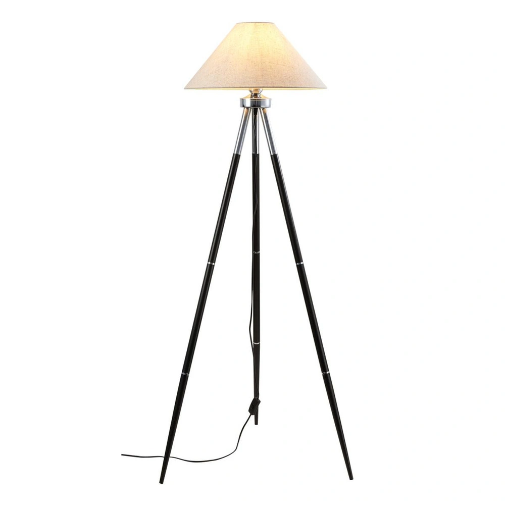 Apliqa Cosby Siyah-krom Kaplamalı Tripod Metal 3 Ayaklı Lambader görseli 4