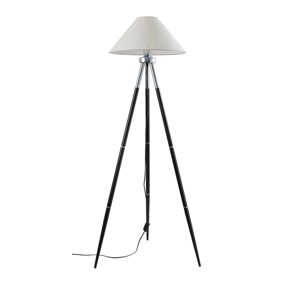 Apliqa Cosby Siyah-krom Kaplamalı Tripod Metal 3 Ayaklı Lambader görseli 3
