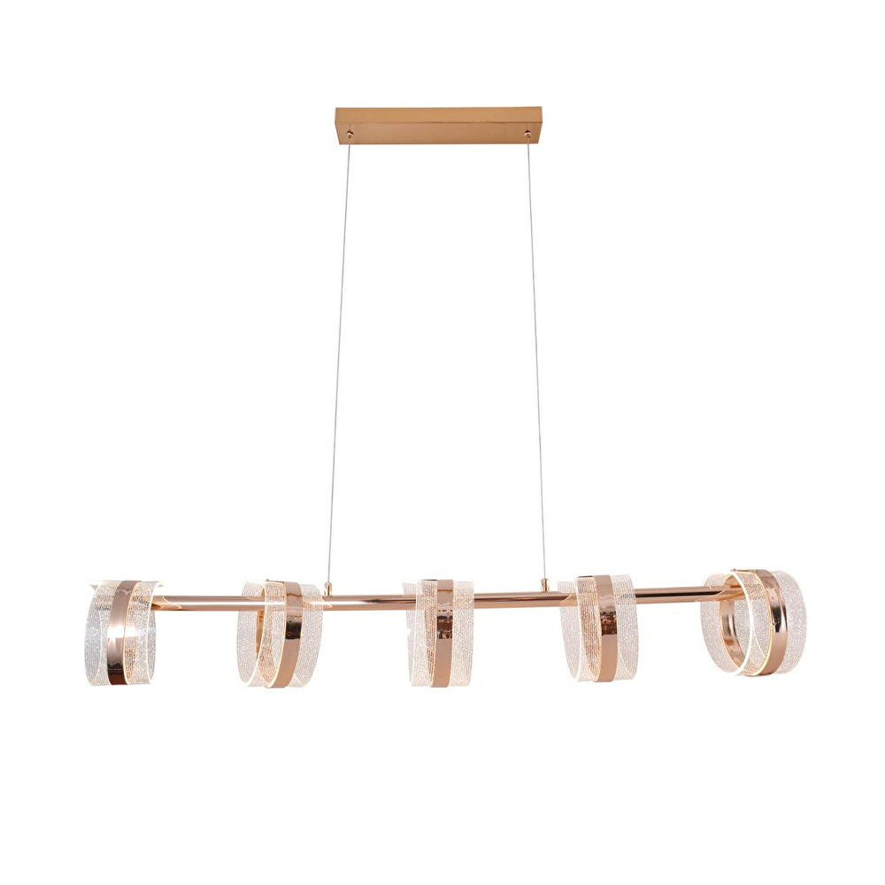 Apliqa Linea 5'li Gold Sıralı Salon Sarkıt Led Avize görseli 2