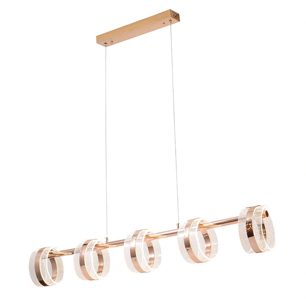 Apliqa Linea 5'li Gold Sıralı Salon Sarkıt Led Avize görseli 3