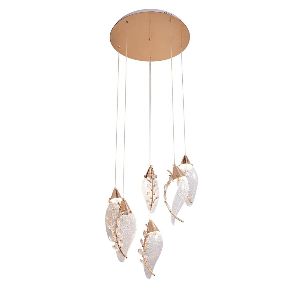 Apliqa Ardea 6'lı Gold Yuvarlak Sarkıt Salon Led Avize görseli 2