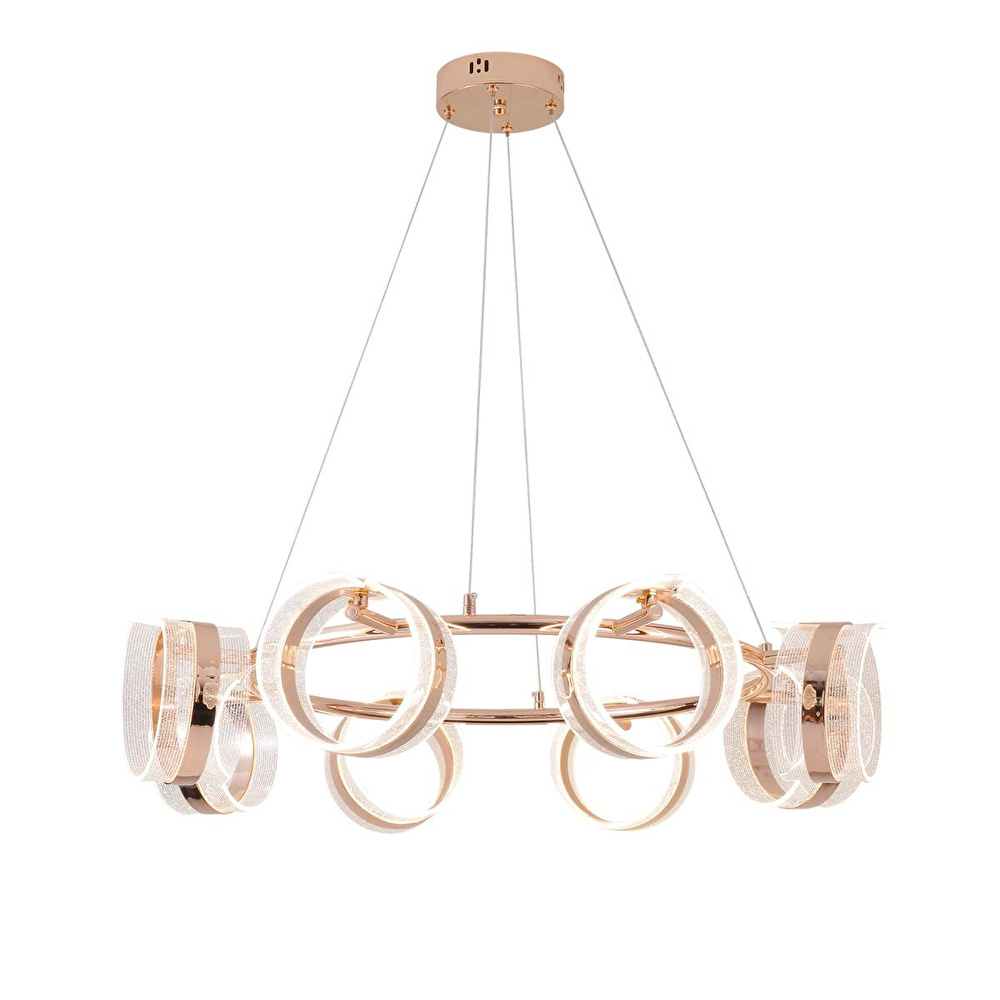 Apliqa Linea 8'li Gold Yuvarlak Salon Sarkıt Led Avize görseli 4