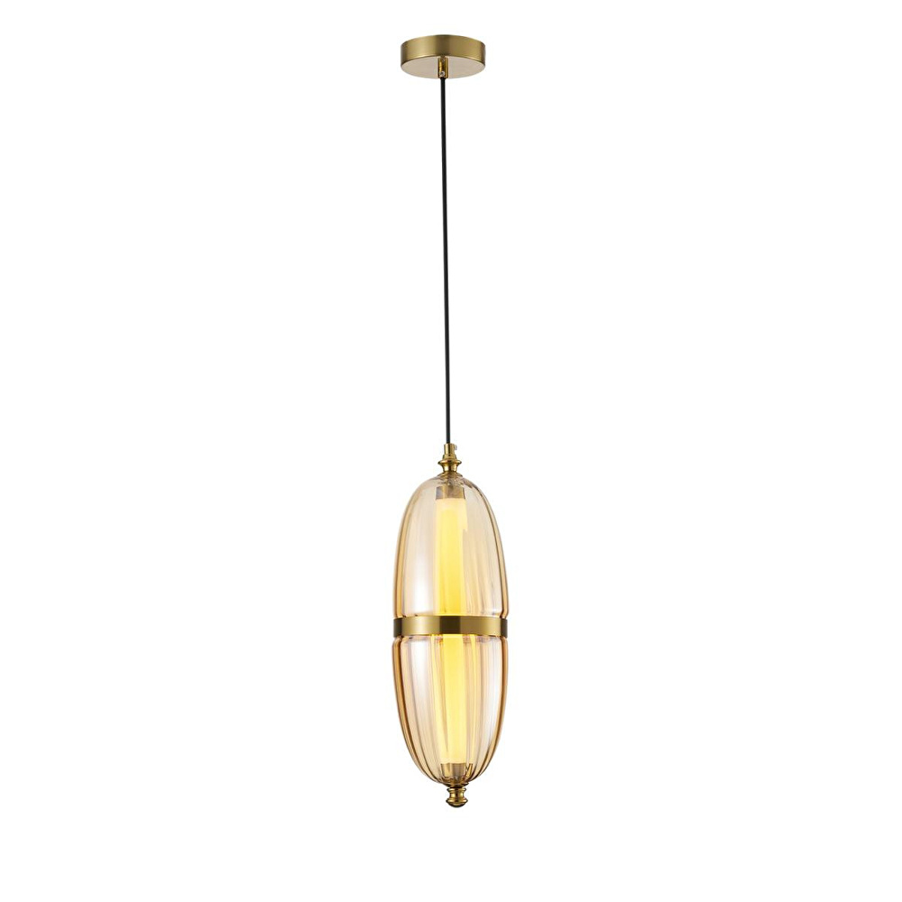 Apliqa Aleya 6 Watt 3000k Ledli Bal Camlı Tekli Sarkıt Led Avize görseli 1