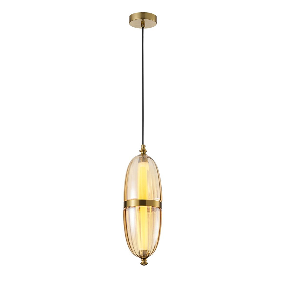 Apliqa Aleya 6 Watt 3000k Ledli Bal Camlı Tekli Sarkıt Led Avize görseli 3