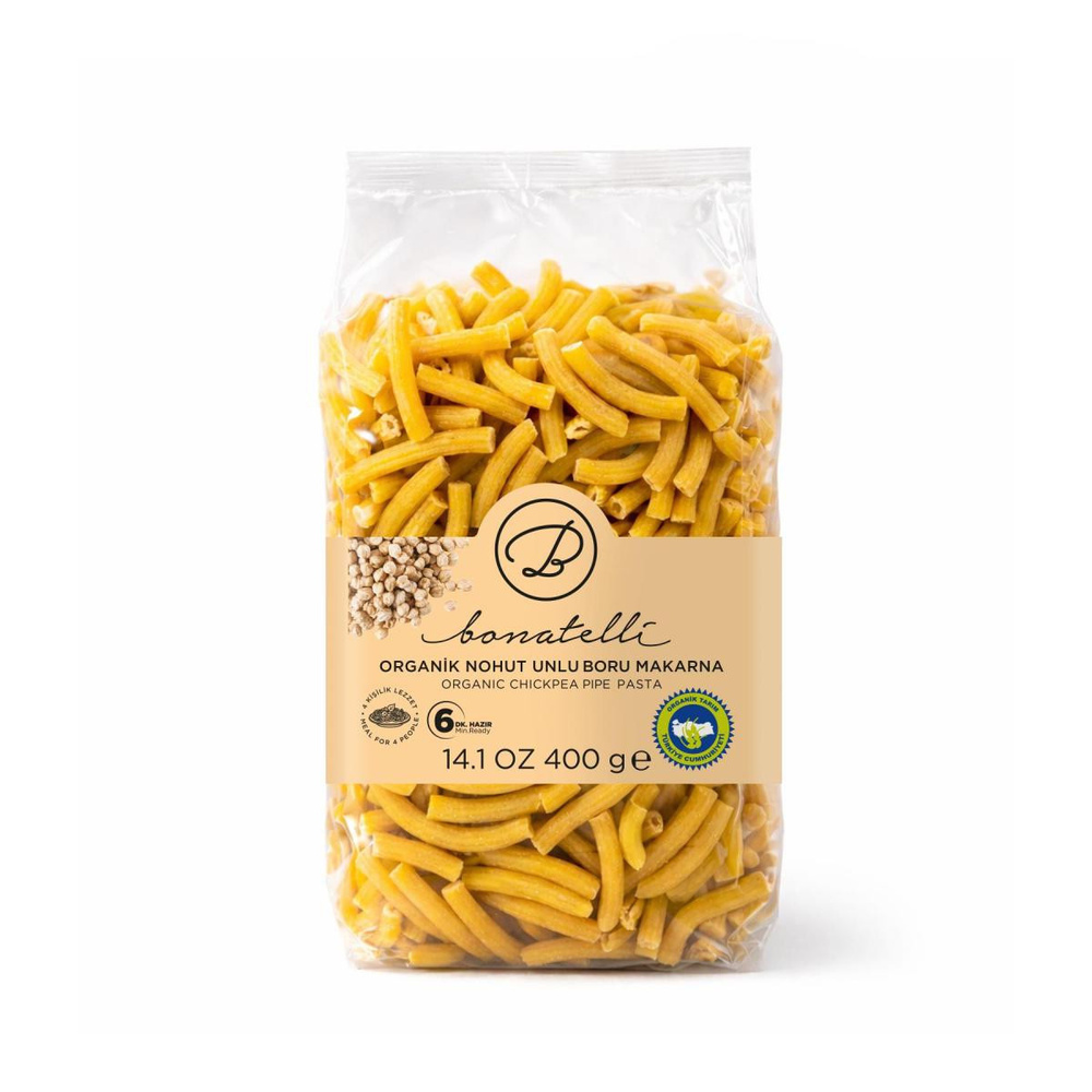 Bonatelli Organik Nohut Unlu Boru Makarna 400 G görseli 1
