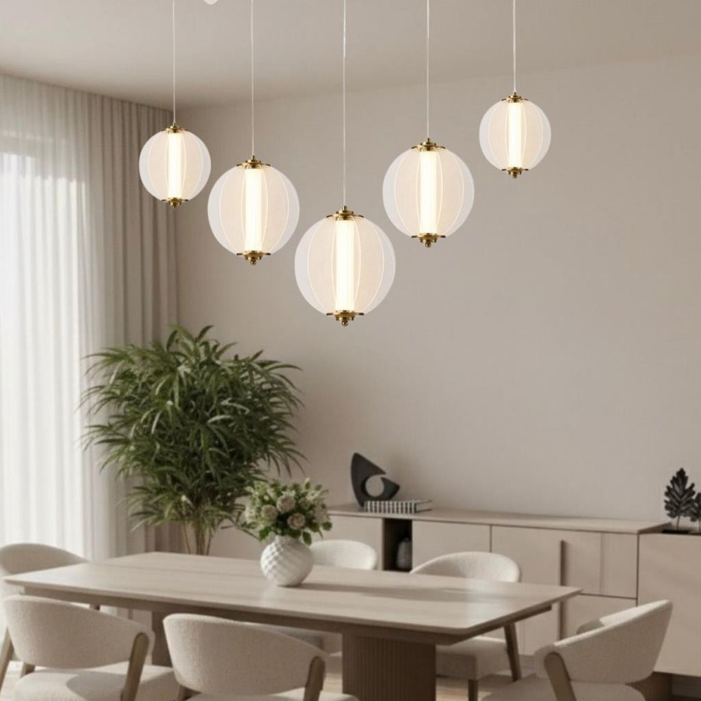 Apliqa Penny 90 Watt 5'li Sıralı Bakır Led Sarkıt Avize görseli 2