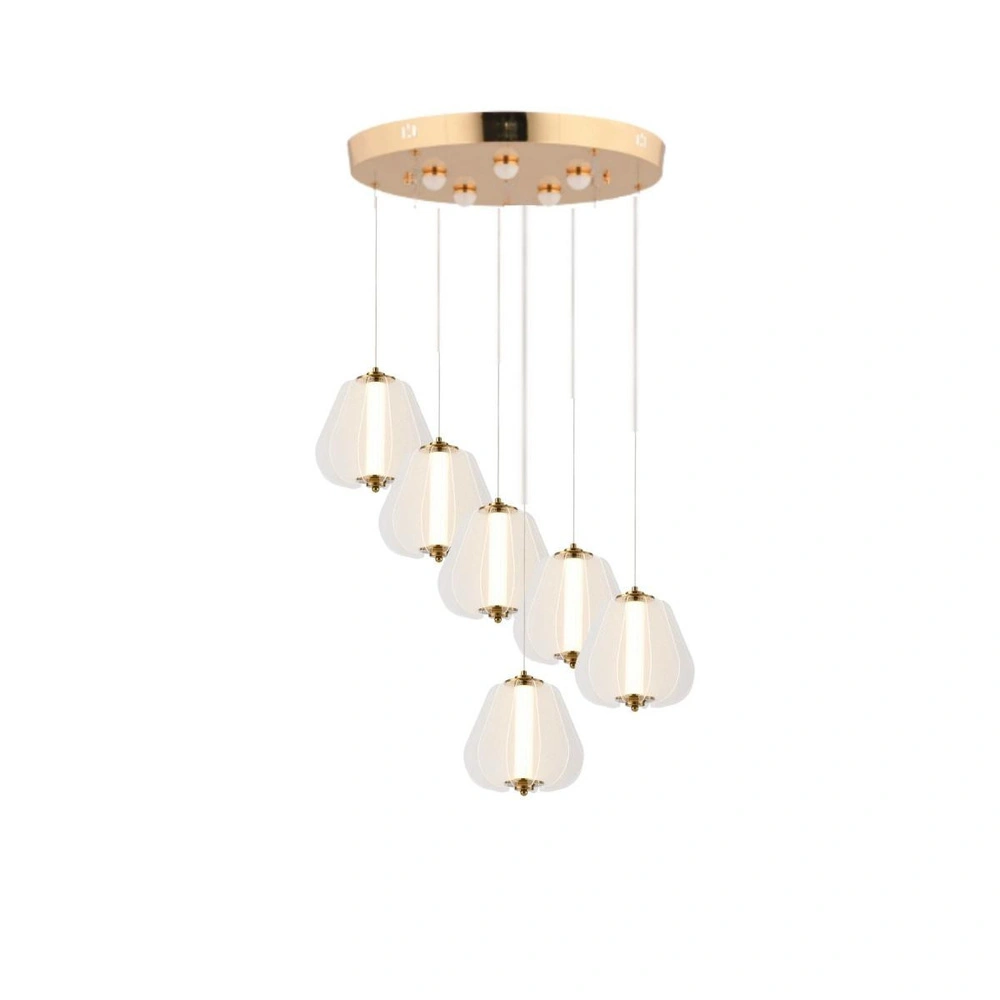 Apliqa Hopps 108 Watt 6'lı Yuvarlak Bakır Tekli Led Sarkıt Avize görseli 2