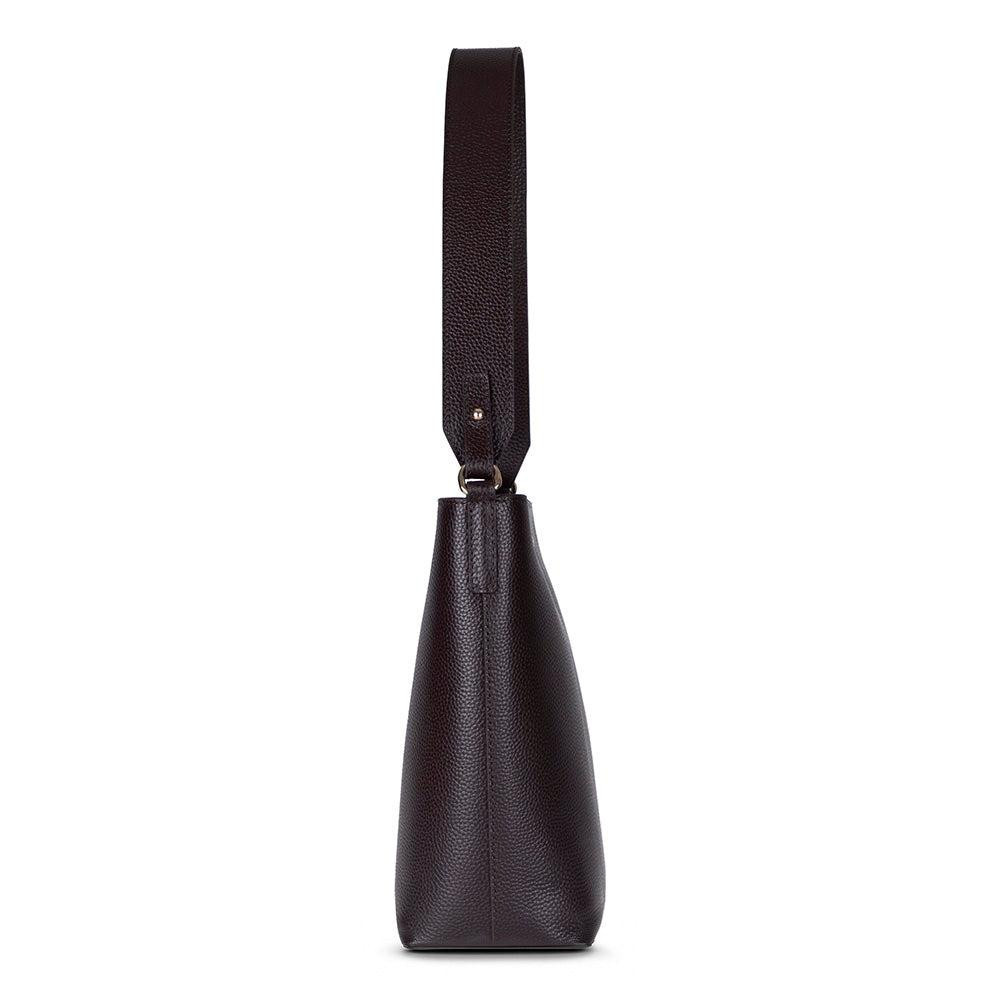 Bloominbag Milano Zip Tote – Toffee Brown Hakiki Deri Askılı Kadın Omuz Çantası görseli 3