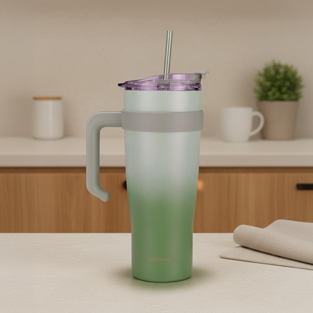Bernardo Alto Pipetli Termos Bardak Yeşil 1000ml görseli 1