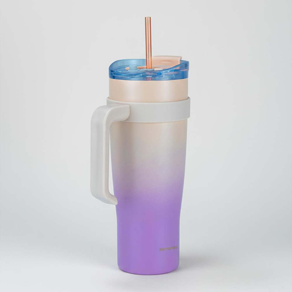 Bernardo Alto Pipetli Termos Bardak Pembe 1000ml görseli 3