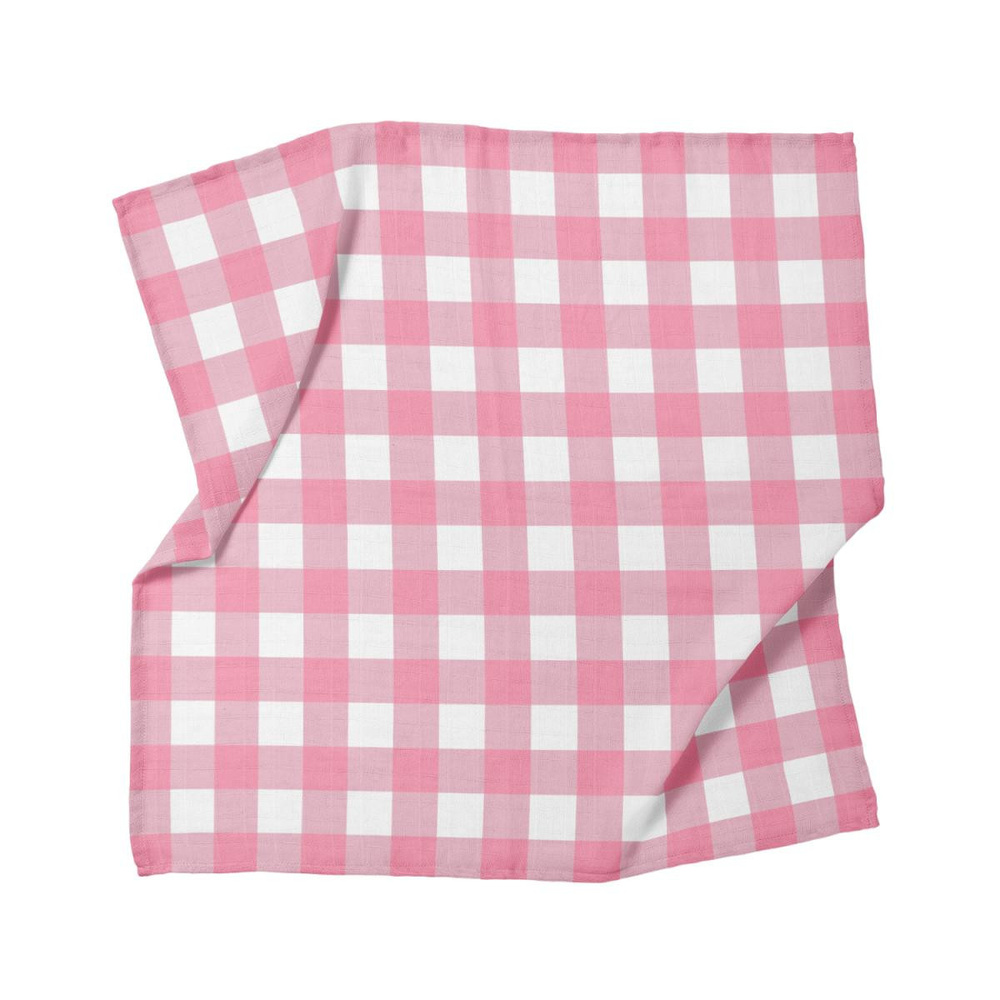 Itsy Bitsy Kids Bird Of Life Pink Check , Müslin Bebek Örtüsü , 100x100 Cm görseli 3