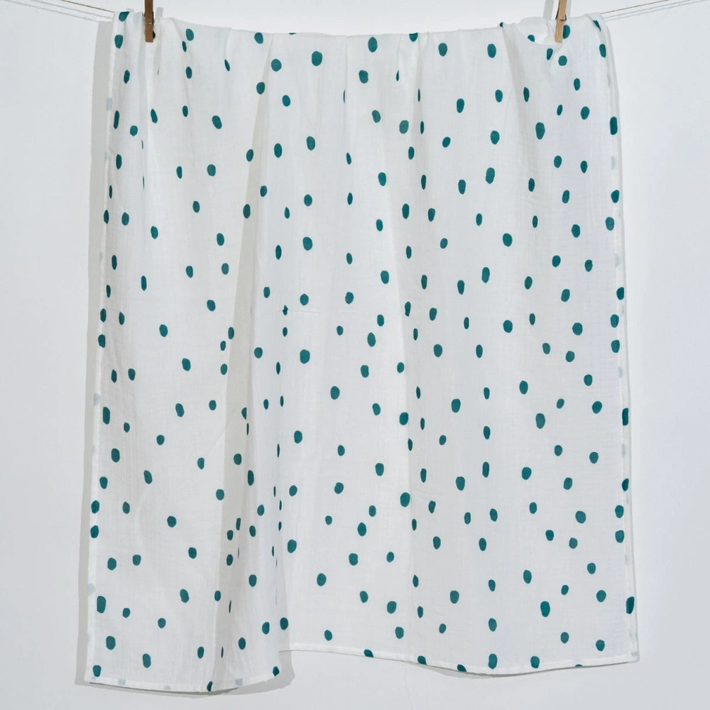 Itsy Bitsy Kids Bird Of Life Mint Dots , Müslin Bebek Örtüsü , 100x100 Cm görseli 4