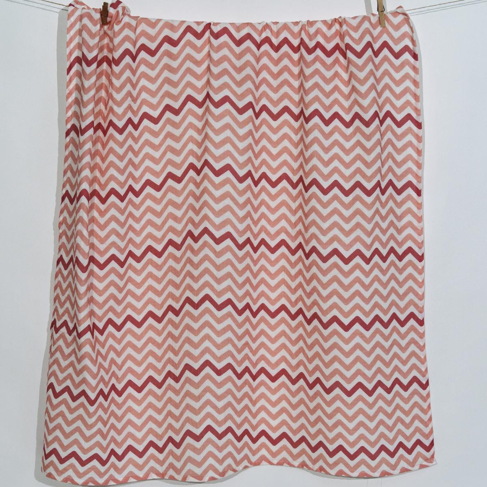 Itsy Bitsy Kids Big Flower Pink Zigzag , Müslin Bebek Örtüsü , 70x70 Cm görseli 3
