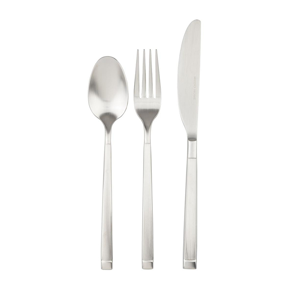 Mudo Home Elegant Line 18 Parça Çatal Kaşik Biçak Takimi Mat Gümüş görseli 5