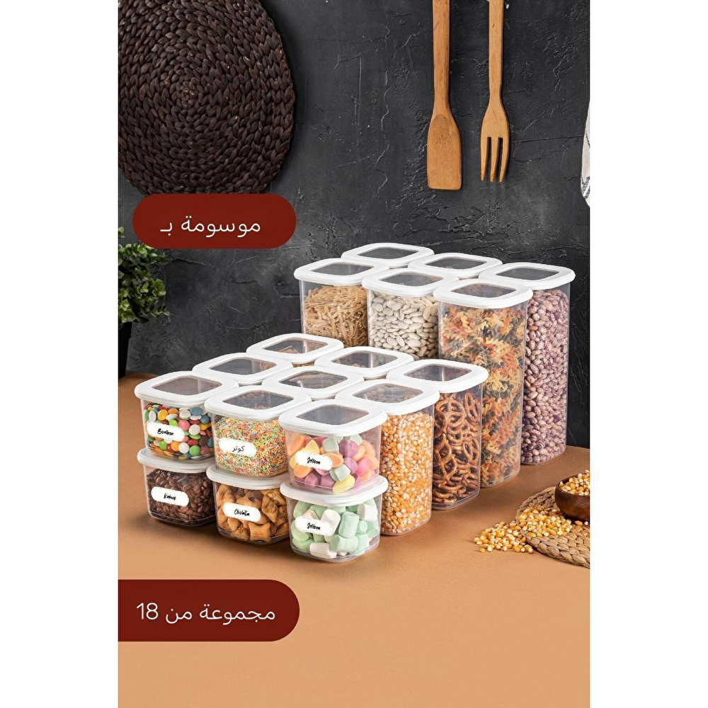 Vienev Foly Etiketli Kare Erzak Saklama Kabı 18'li Set 6x(0,55 Li̇tre, 1,2 Li̇tre, 1,75 Li̇tre) görseli 5