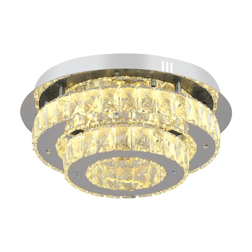 Apliqa Ardenia 2 Katlı Krom 3 Renkli 70 Watt Kristalli Ledli Modern Salon Led Büyük Avize görseli 2