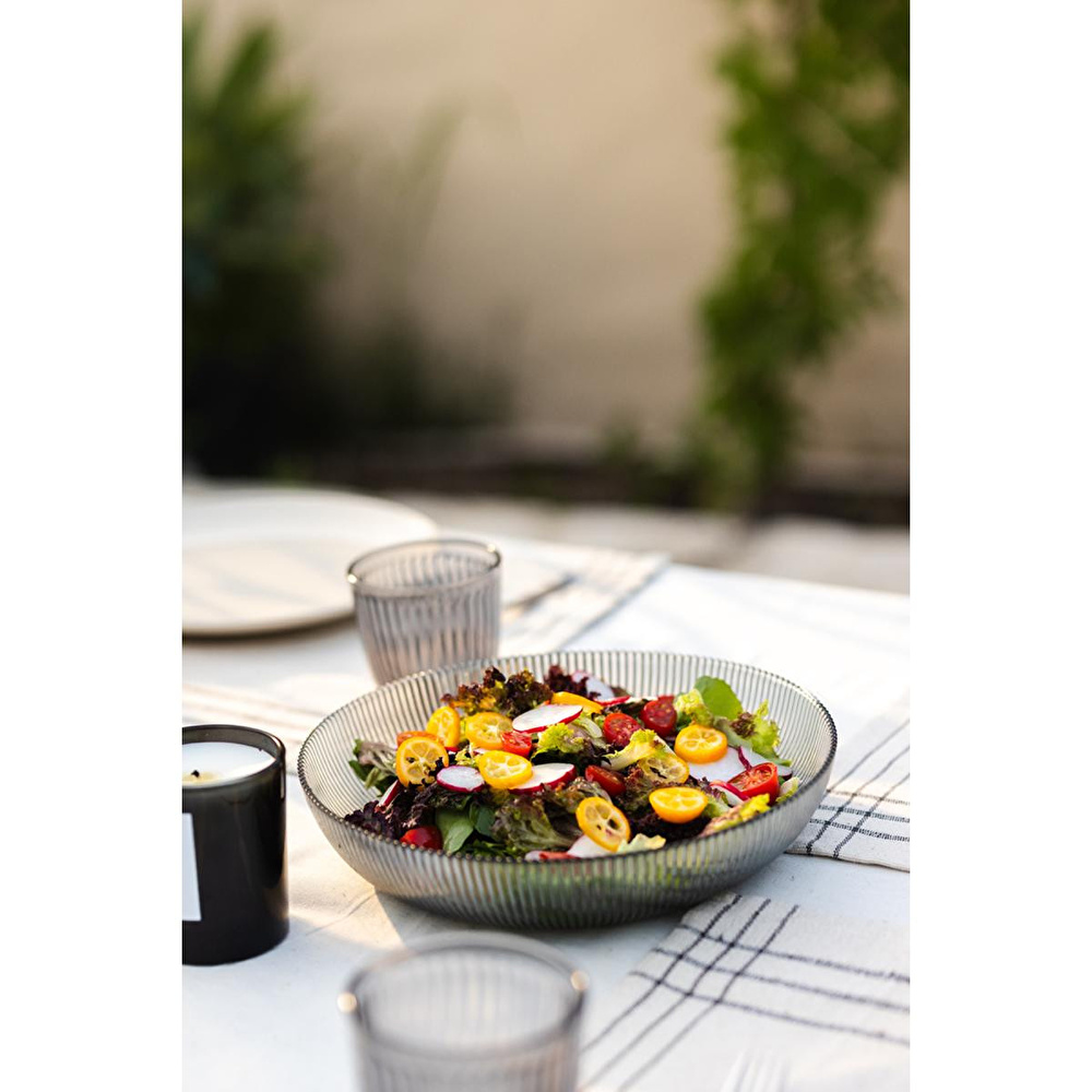 Rakle Splendid Cam 2'li Salata Kasesi Seti Füme 25 Cm - 30 Cm görseli 1