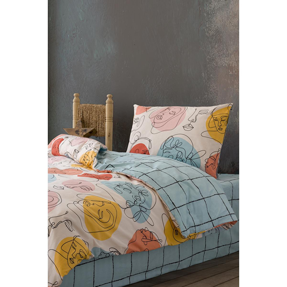 Cozy Home Tek Kişilik Lastikli Çarşaflı Nevresim Takımı Modern Mint görseli 3
