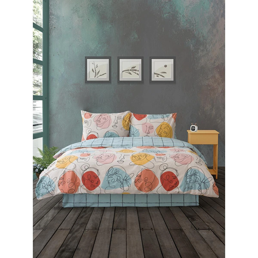 Cozy Home Çift Kişilik Lastikli Çarşaflı Nevresim Takımı Modern Mint görseli 2