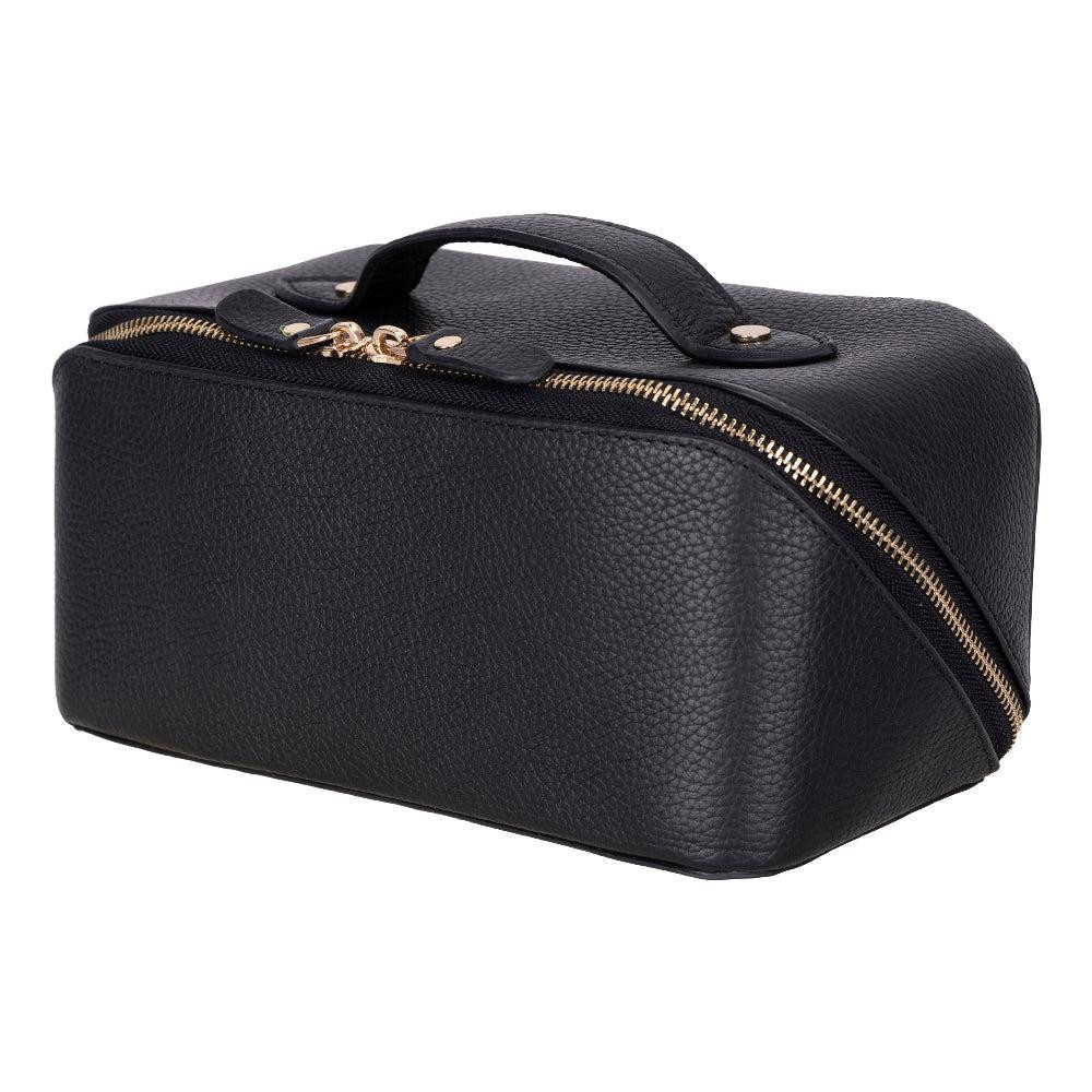 Bloominbag Ella Terra Onyx Black Deri Seyahat Ve Makyaj Çantası görseli 2