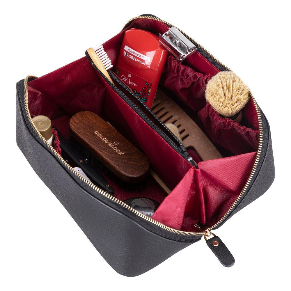 Bloominbag Ella Terra Onyx Black Deri Seyahat Ve Makyaj Çantası görseli 5