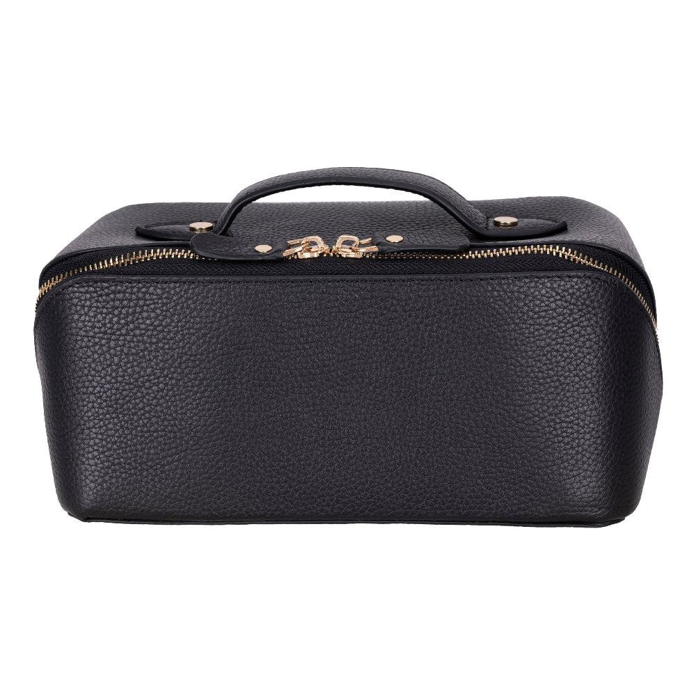 Bloominbag Ella Terra Onyx Black Deri Seyahat Ve Makyaj Çantası görseli 3