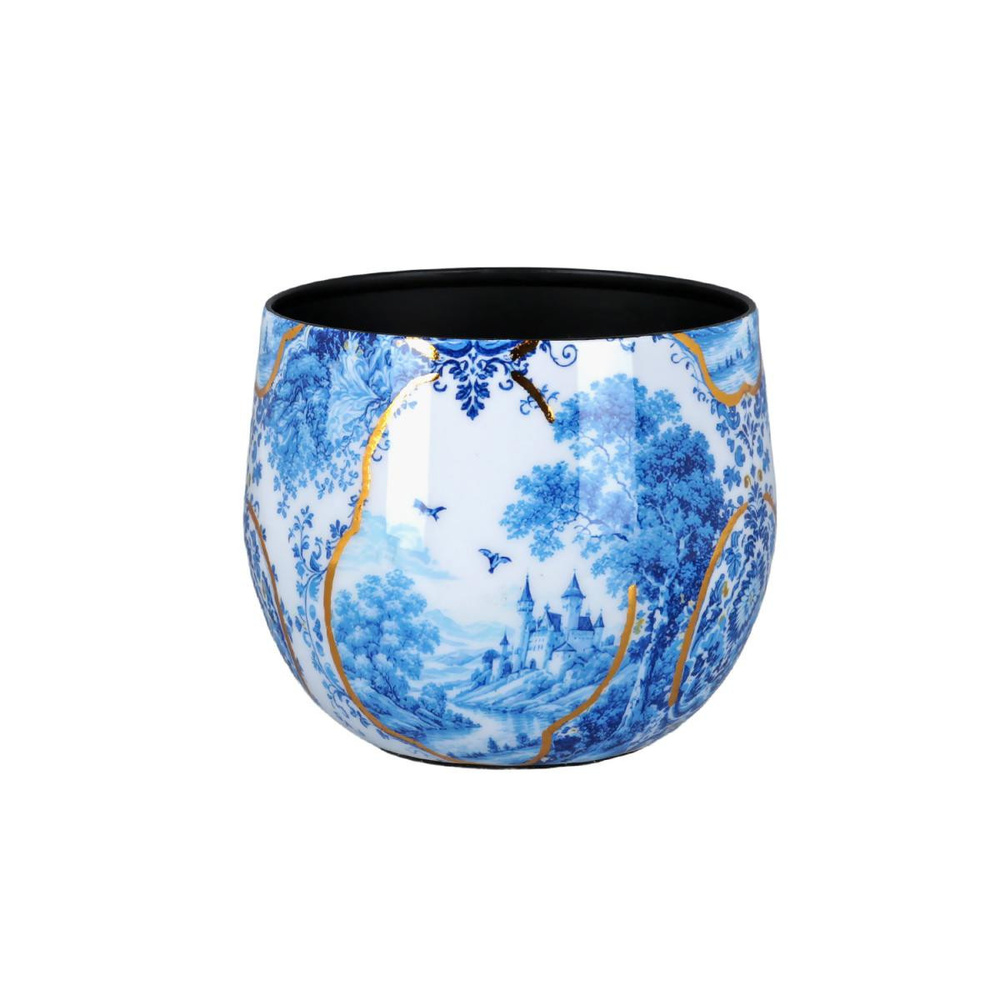Lucky Art Blue Heritage Dekoratif 3'lü Saksı Seti görseli 4