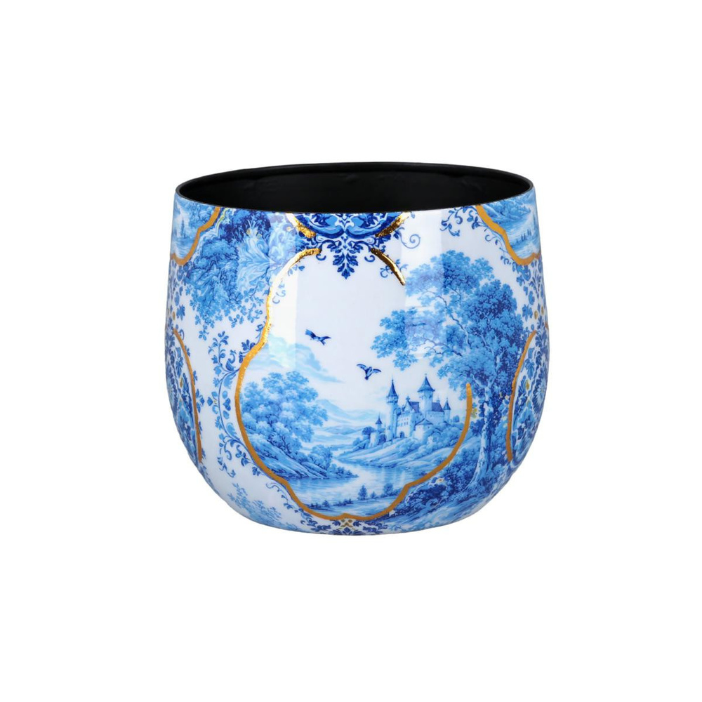 Lucky Art Blue Heritage Dekoratif 3'lü Saksı Seti görseli 3