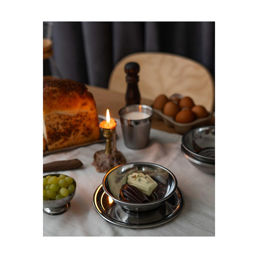 Beige & Stone Paslanmaz Çelik 330 Ml Çerez Meyve Kahvaltılık Kase görseli 4
