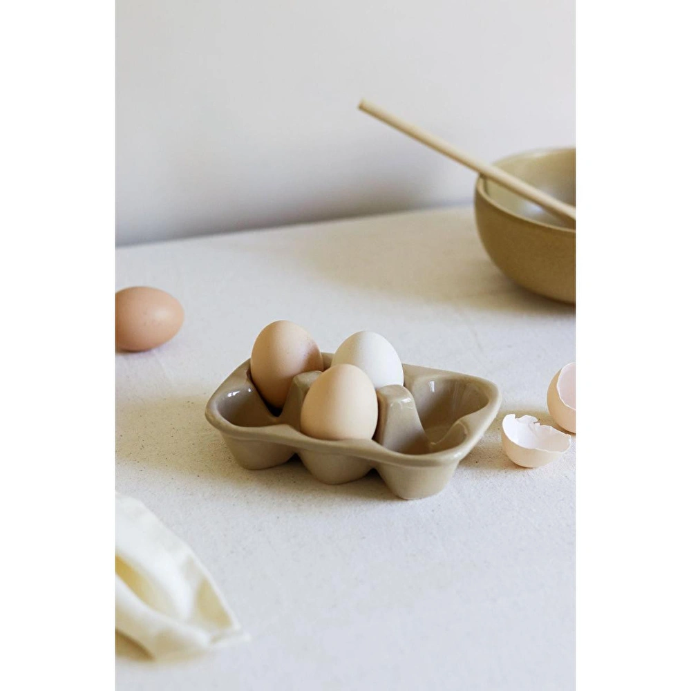 Beige & Stone Seramik Yumurtalık Saklama Servis Kabı görseli 5