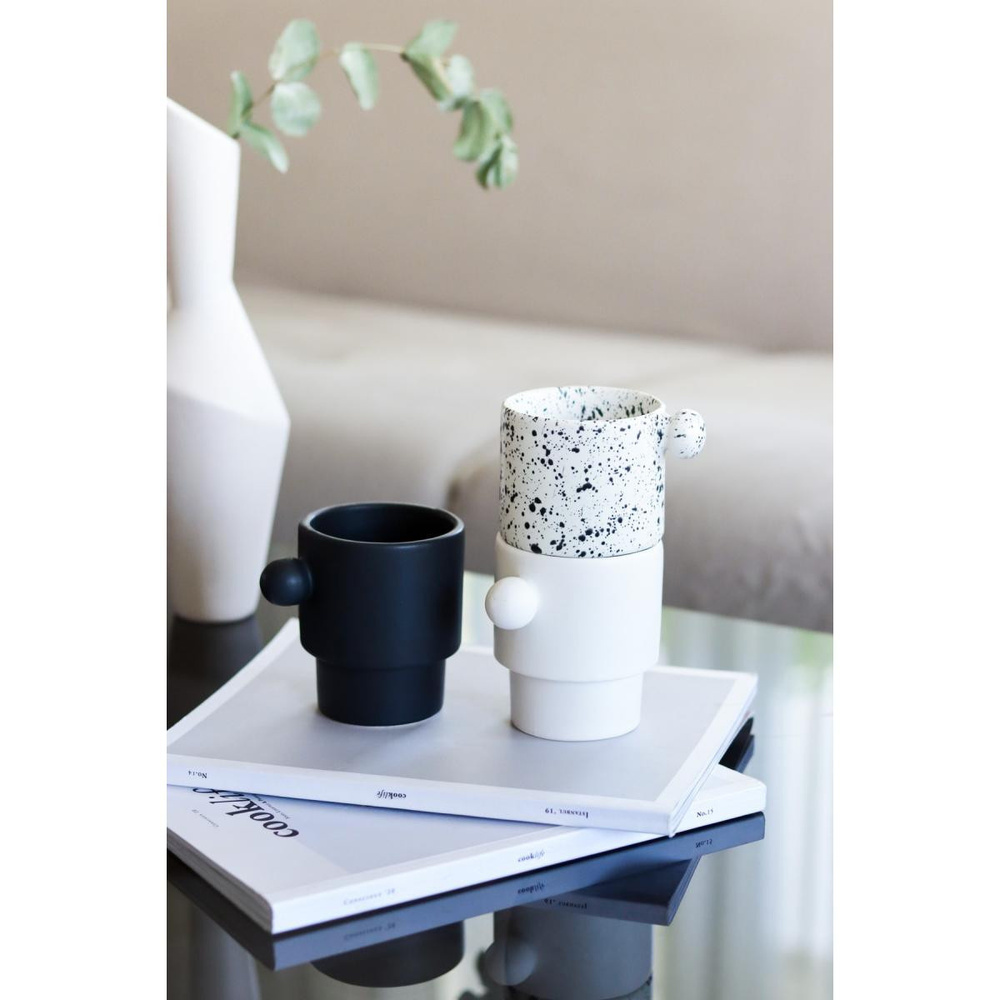 Beige & Stone Colorfull Coffe Collection Top Kulplu El Yapımı Seramik Kupa görseli 2