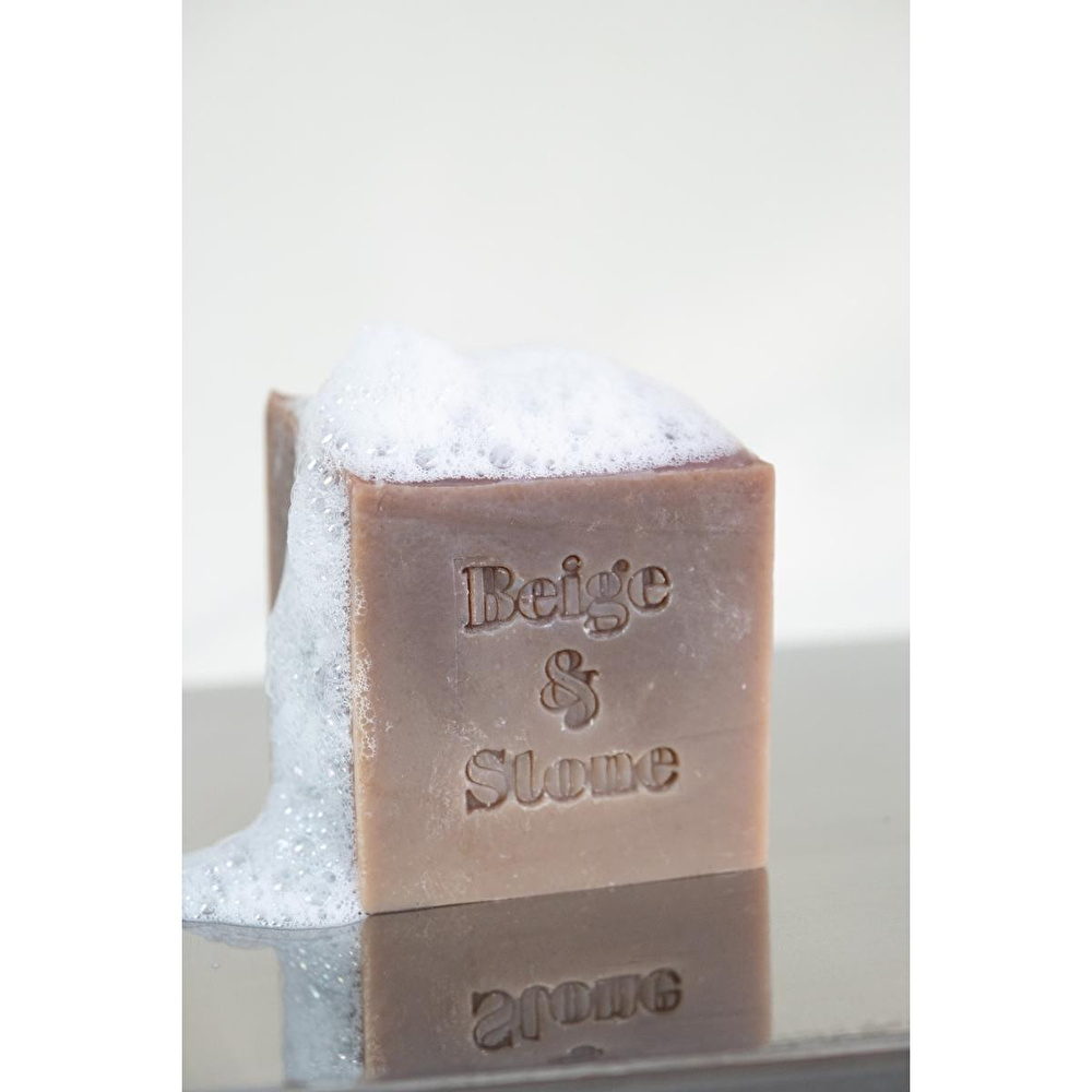 Beige & Stone Doğal Mutfak Seti | 11,5 Cm Çelik Sabunluk & Sandal Ağacı Yağlı Katı Bulaşık Sabunu 200 Gr görseli 5