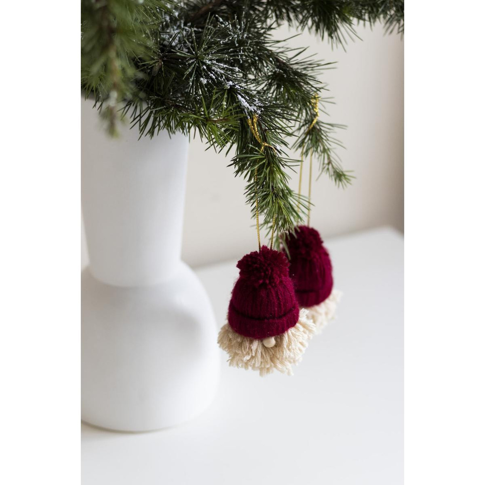 Beige & Stone Yılbaşı 2li Set Cüce Çam Ağacı Noel Baba Süs görseli 5