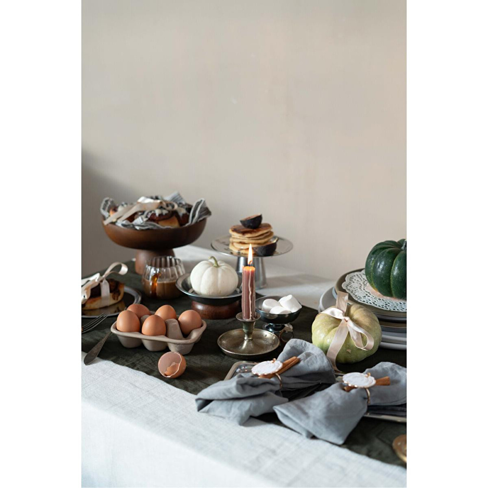 Beige & Stone Metal Kısa Ayaklı 8,5 Cm Kahvaltılık Tatlı Çerez Dekoratif Sunum Kase görseli 6