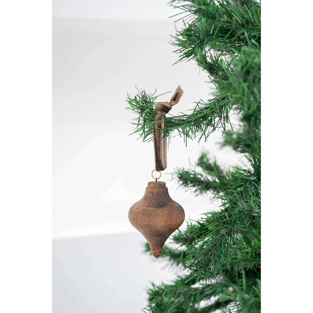 Beige & Stone X Den.ınteriors Yılbaşı Ahşap Topaç Noel Ağaç Süsü görseli 1