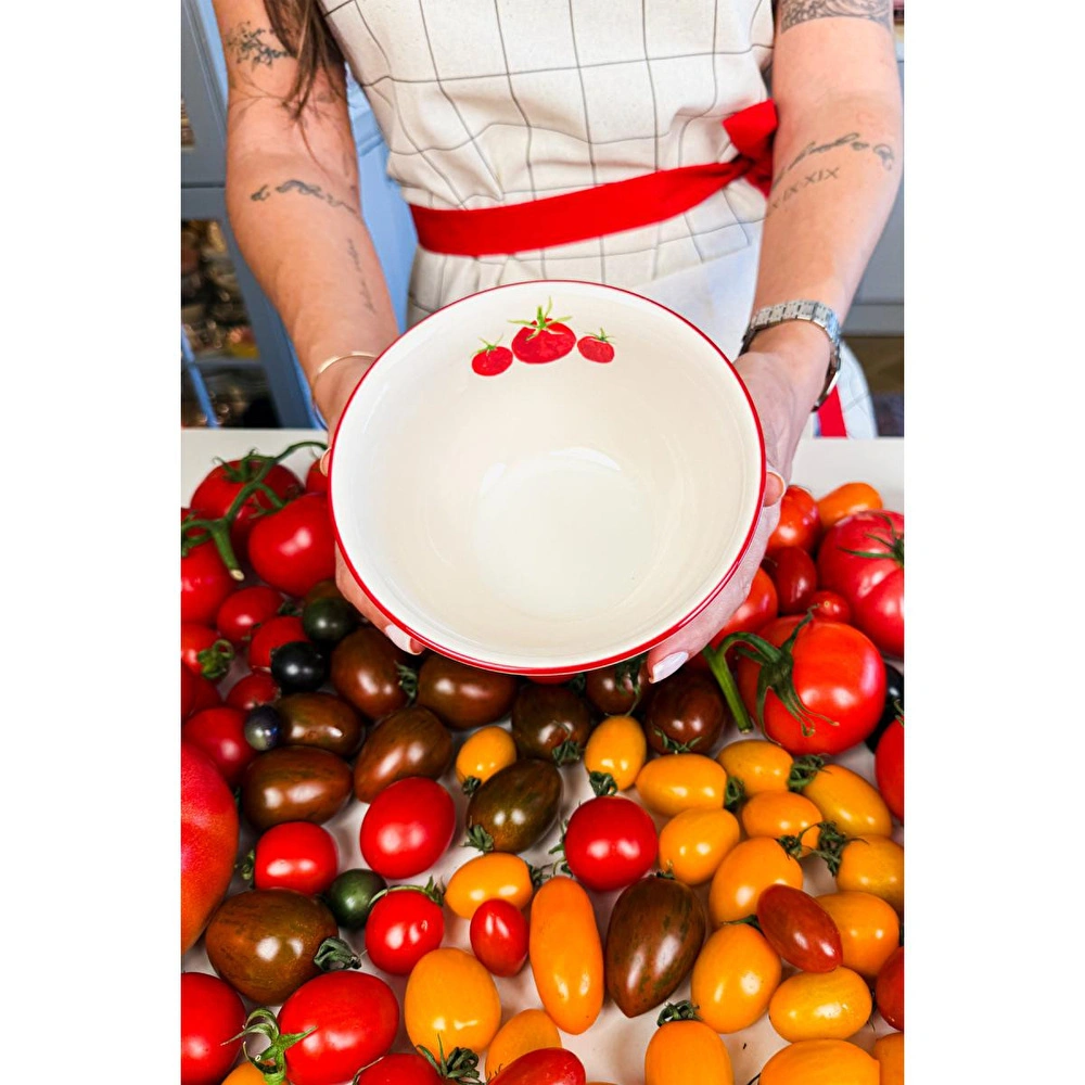 Rakle Pomodoro Stoneware 4'lü Çorba Kasesi Seti 15 Cm görseli 2