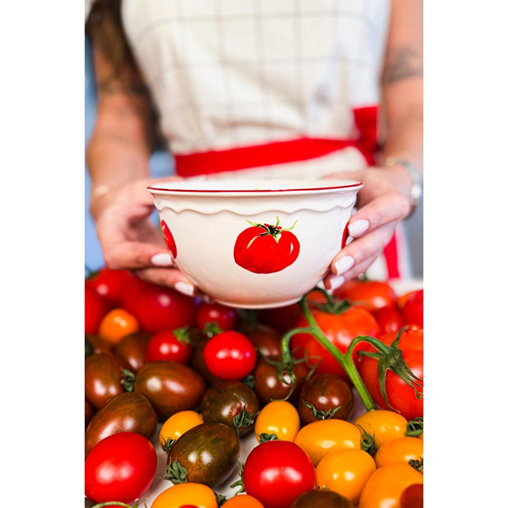 Rakle Pomodoro Stoneware 4'lü Çorba Kasesi Seti 15 Cm görseli 3
