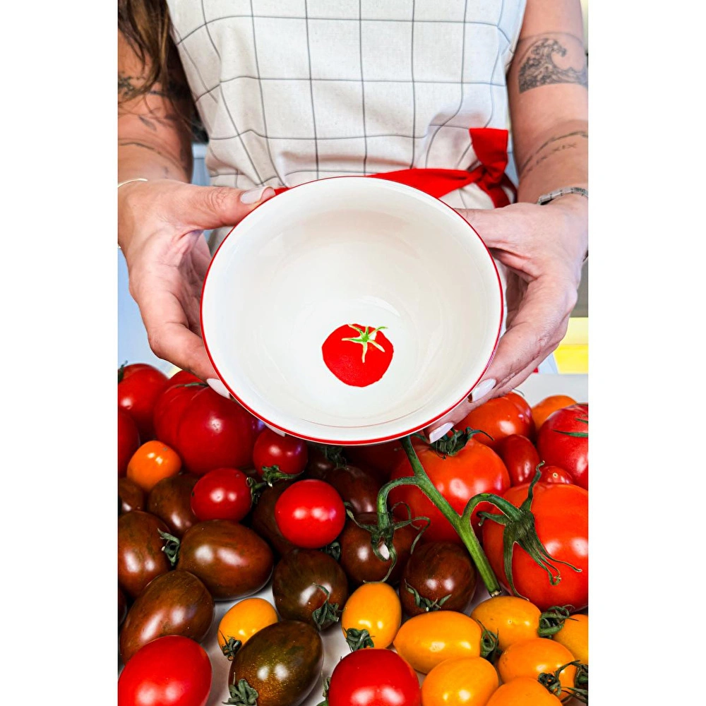 Rakle Pomodoro Stoneware 4'lü Çorba Kasesi Seti 15 Cm görseli 4