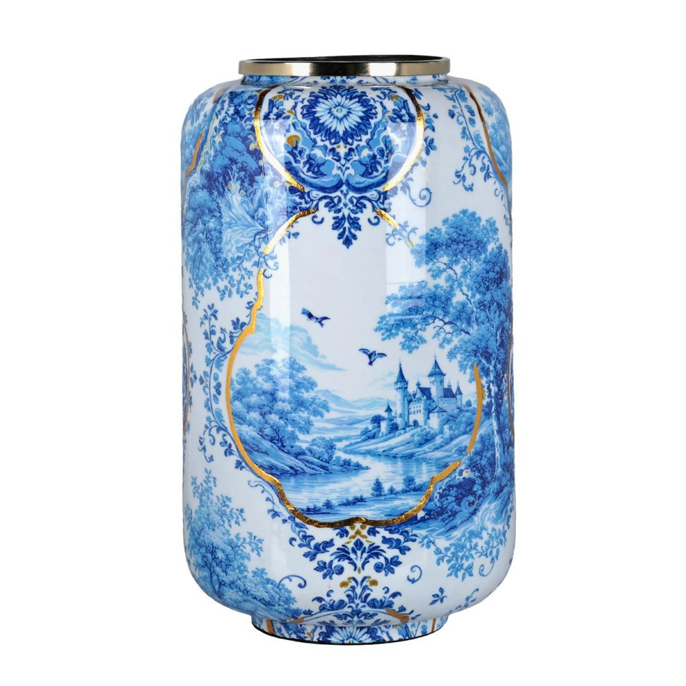 Lucky Art Blue Heritage Dekoratif Vazo 35cm görseli 1