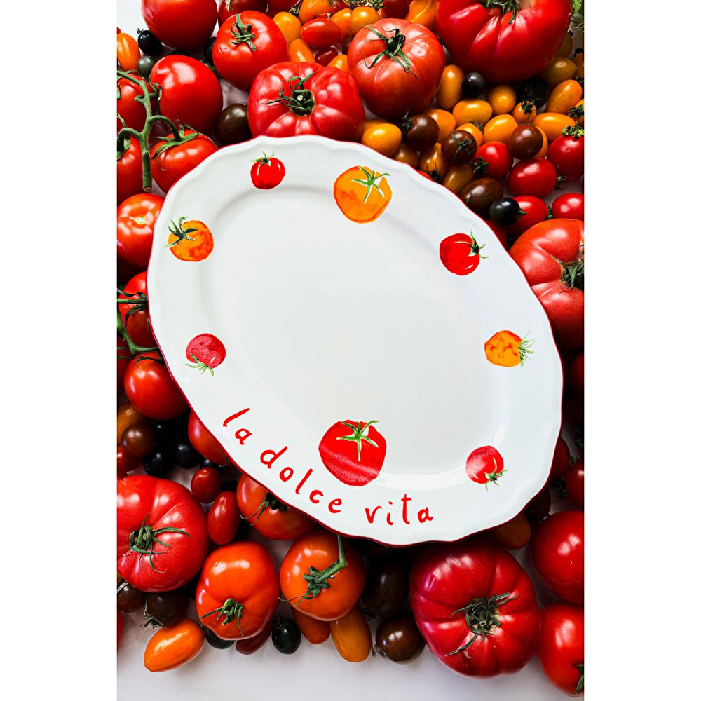 Rakle Pomodoro Stoneware Kayık Sunum Tabağı 34 Cm görseli 2