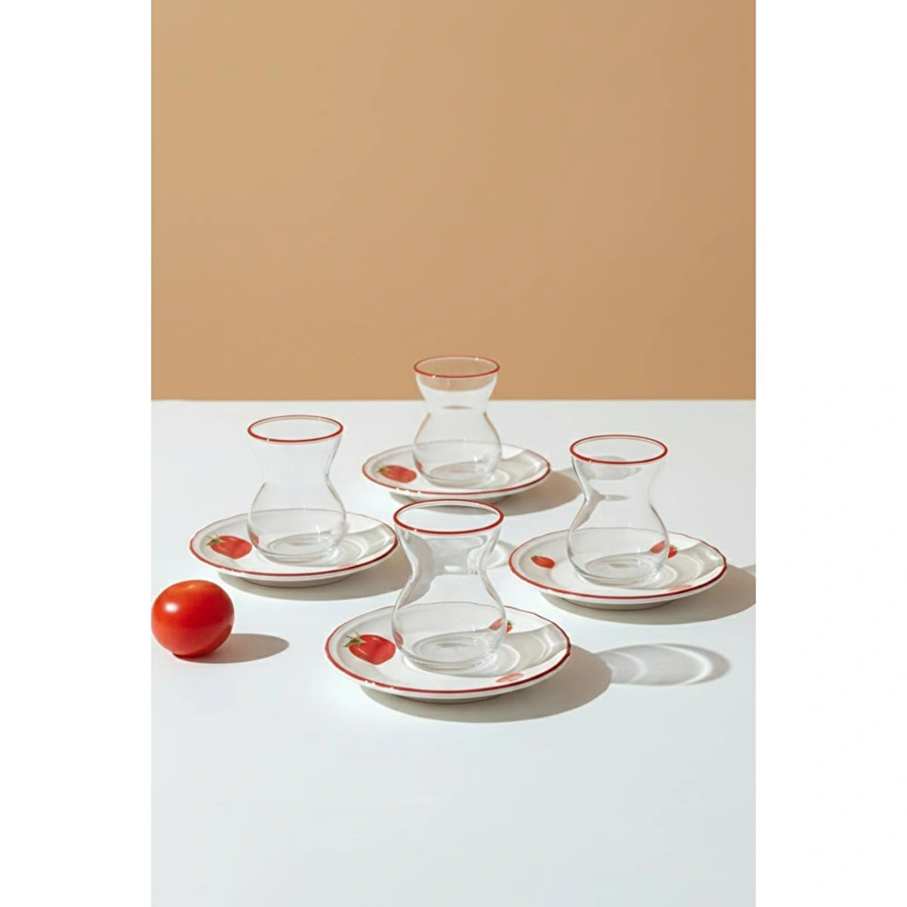 Rakle x Bengi Kurtcebe Pomodoro Stoneware 8 Parça Çay Seti 140 cc görseli 1