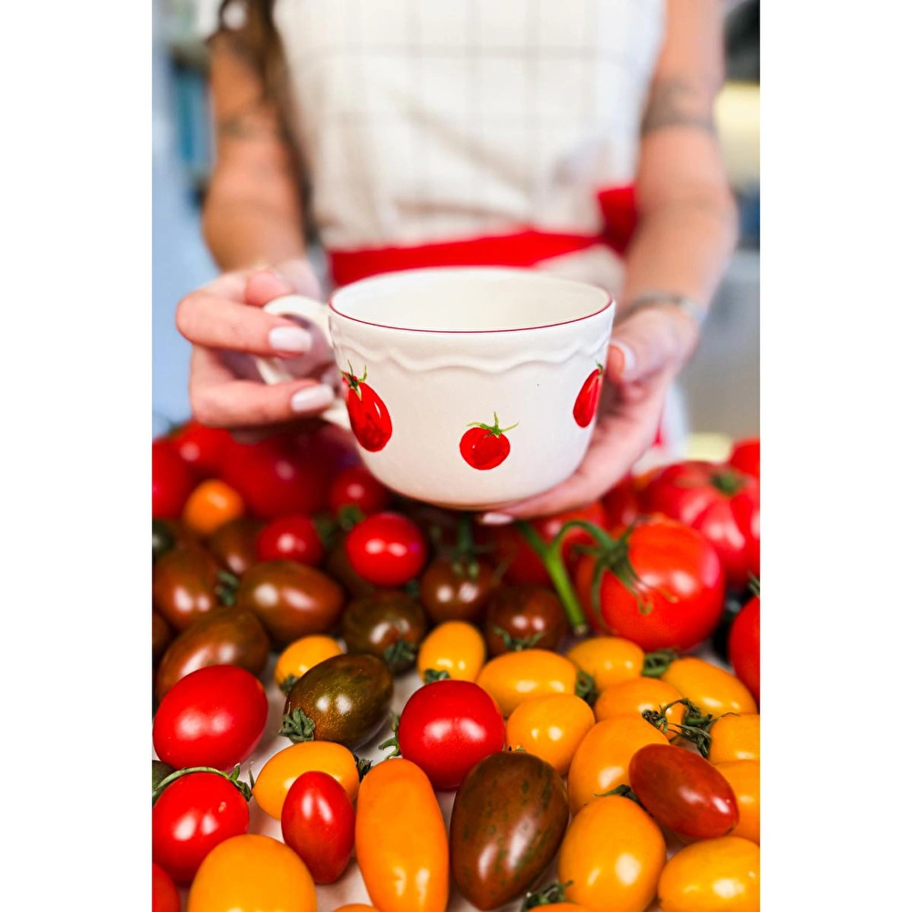 Rakle Pomodoro Stoneware Çorba Kupası 11 Cm görseli 2