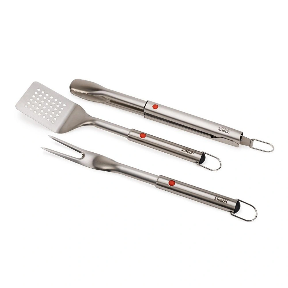 Joseph Joseph Grillout 3 Lü Paslanmaz Çelik Barbekü Spatulası, Maşa Ve Çatal Seti görseli 1