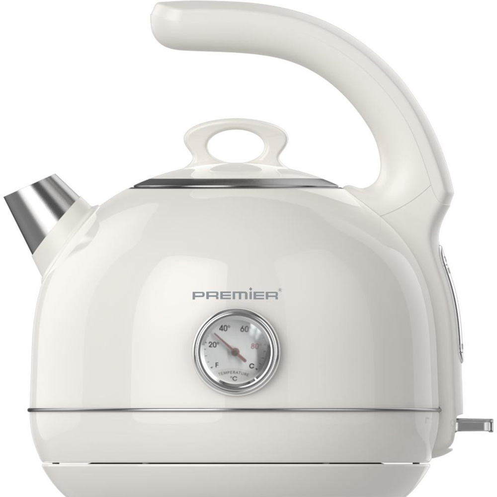 Premier Prk 1215c Retro Tasarımlı Analog Göstergeli Paslanmaz Çelik Hazneli Su Isıtıcısı Cool Touch Kettle Krem Renk görseli 3