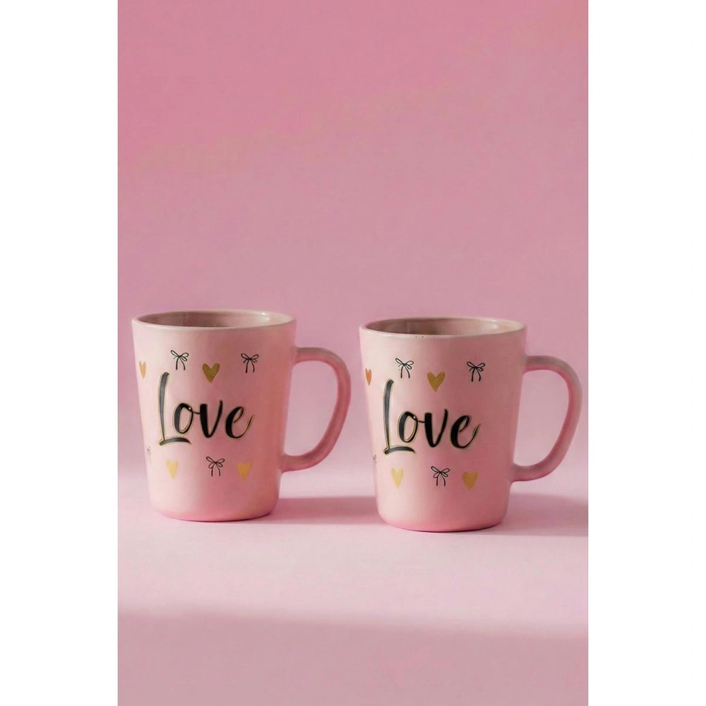 Rakle Love 2'li Kupa Seti Pembe 380 Cc görseli 4