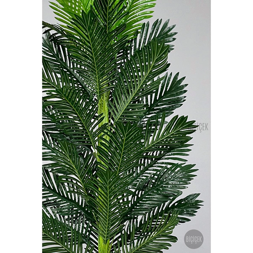 Biçiçek Areka Palmiyesi 150cm Metal Siyah Gümüş Saksıda görseli 3