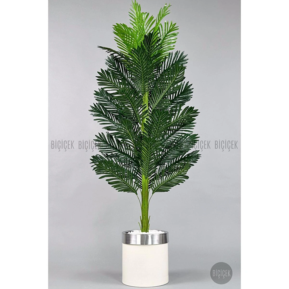 Biçiçek Yapay Areka Ağacı 160-180 Cm Bejgümüş170cm görseli 1
