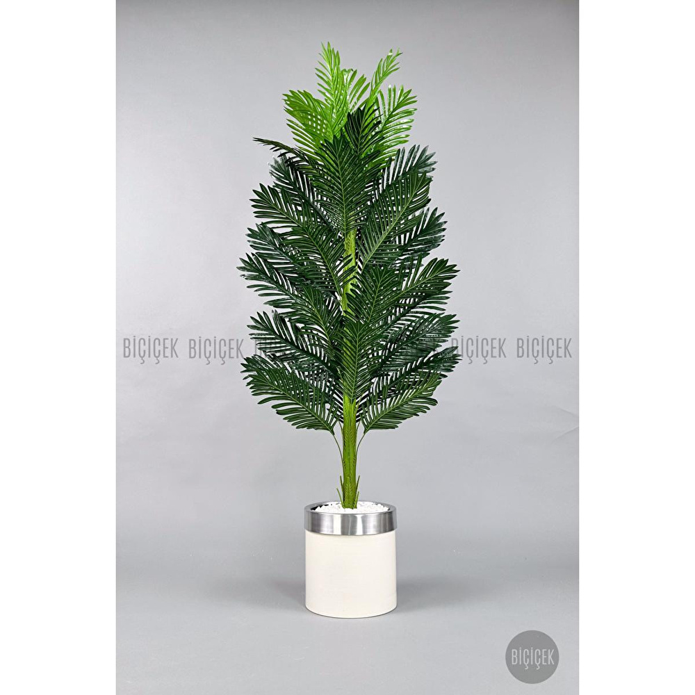Biçiçek Yapay Areka Ağacı 160-180 Cm Bejgümüş170cm görseli 4